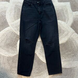 American Eagle Outfitters Black Distressed Boyfriend Jeans